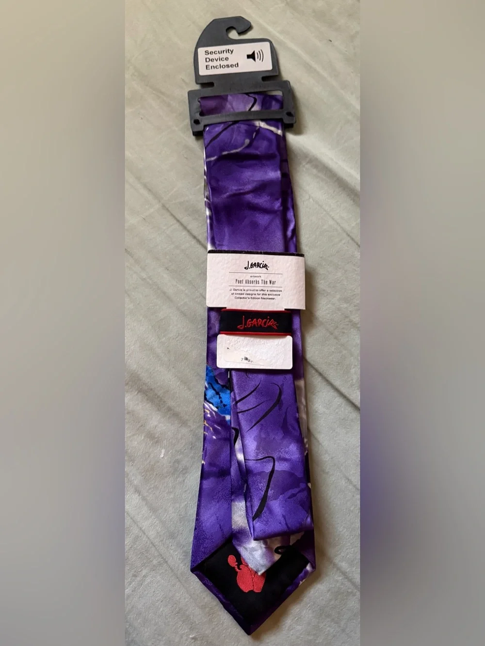 J. Garcia Purple Abstract Silk Neck Tie